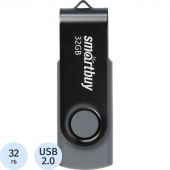 Флеш-память SmartBuy UFD 2.0 032GB Twist Black (SB032GB2TWK)