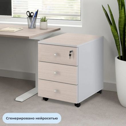 Тумба выкатная Easy St LT с/з 3ящ 400x420x563 д.шамони св/серая