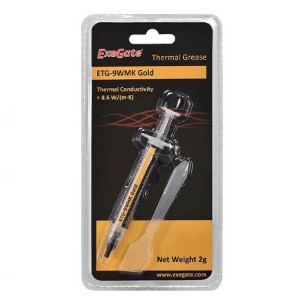 Термопаста ExeGate ETG-9WMK Gold 2г, шприц с лопаткой (EX282342RUS)