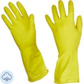 Перчатки латексные Paclan Practi с хлопковым напылением желтые (размер 9, L)