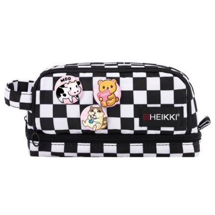 Пенал-органайзер HEIKKI (ХЕЙКИ) с ручкой, значки, 2 отделения, откидная планка, 22x13х10 см, "Black&White", 273601 Пенал-органайзер HEIKKI (ХЕЙКИ) с ручкой, значки, 2 отделения, откидная планка, 22x13х10 см, "Black&White", 273601
