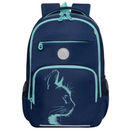 Рюкзак GRIZZLY школьный, анатомическая спинка, 2 отделения, для девочек, "AZURE", 40х25х13 см, RG-564-4/1