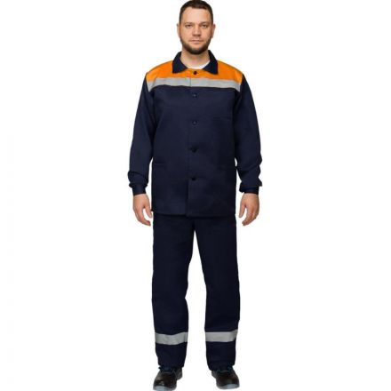 Костюм рабочий летний муж. л16-КБР с СОП син/оранж (р.52-54) 182-188