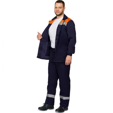 Костюм рабочий летний муж. л16-КБР с СОП син/оранж (р.52-54) 182-188