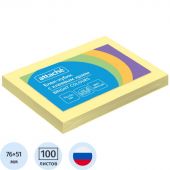Стикеры ATTACHE Bright colours с клеев.краем 76х51 желтый 100л Стикеры ATTACHE Bright colours с клеев.краем 76х51 желтый 100л