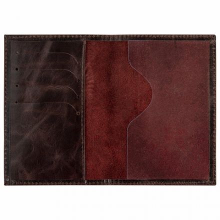 Обложка для паспорта натуральная кожа пулап, 3D герб + тиснение "ПАСПОРТ", темно-коричневая, BRAUBERG, 238194