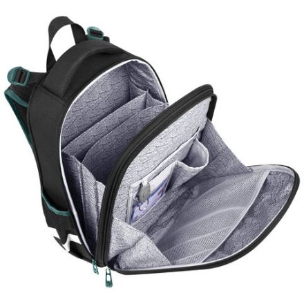 Ранец BRAUBERG PREMIUM, 2 отделения, с брелком, "Space mission", LED ЛАМПОЧКИ, 38х29х16 см, 270599