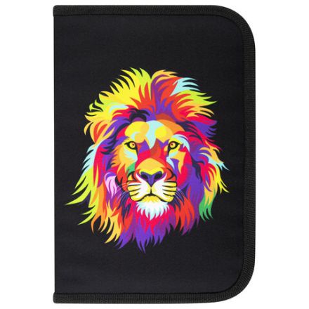 Пенал BRAUBERG с наполнением, 1 отделение, 1 откидная планка, 24 предмета, 21х14 см, "Colorful lion", 270725 Пенал BRAUBERG с наполнением, 1 отделение, 1 откидная планка, 24 предмета, 21х14 см, "Colorful lion", 270725