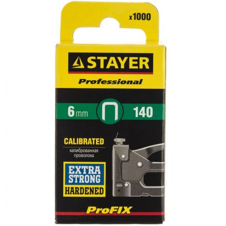 Скобы для степлера закал., тип 140, 6мм, 1000 шт STAYER 31610-06