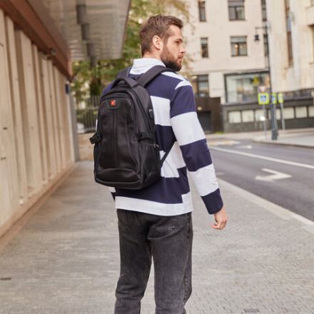 Рюкзак GERMANIUM UPGRADE универсальный, 2 отделения, отделение для ноутбука, USB-порт, "UP-1", черный, 47х31х18 см, 271665