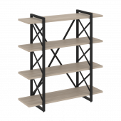 Loft Стеллаж на регулируемых опорах-4 полки VR.L-MST.O-4.8V Дуб аттик/Чёрный металл 1200*400*1280