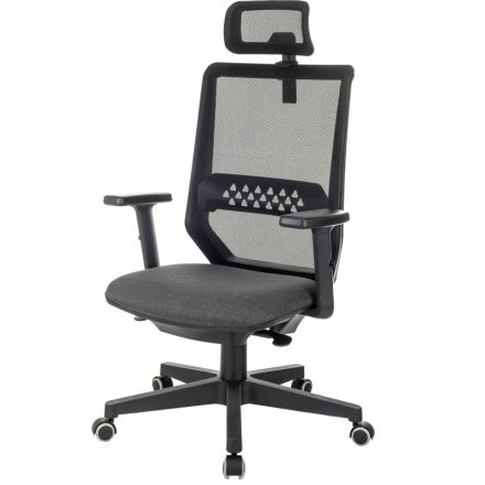 Кресло VB_EChair 663 TC-H черный TW-01 38-418 сетка/ткань Кресло VB_EChair 663 TC-H черный TW-01 38-418 сетка/ткань