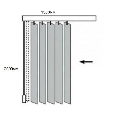 Жалюзи VD_0MX Вертикальные тканевые  ЛАЙН 150x200 серый