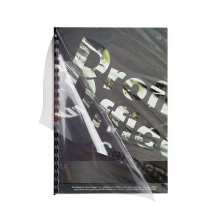 Обложки для переплета пластиковые ProfiOffice A4 200 мкм прозрачные глянцевые (100 штук в упаковке)