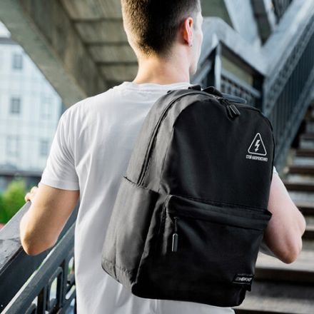 Рюкзак HEIKKI ENERGETIC (ХЕЙКИ) универсальный, эргономичный, "Danger", черный, 43х30х16 см, 272534