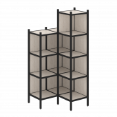 Loft Угловой внутренний стеллаж наборный VR.L-38 Денвер светлый/Чёрный металл 862*862*1869