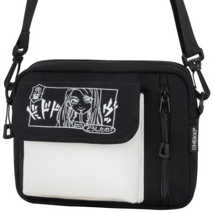 Сумка на плечо HEIKKI SELFIE (ХЕЙКИ) два кармана, черная/белая с принтом, 17х22х6 см, 272635 Сумка на плечо HEIKKI SELFIE (ХЕЙКИ) два кармана, черная/белая с принтом, 17х22х6 см, 272635