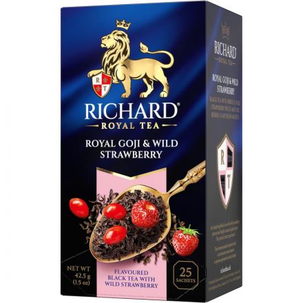 Чай Richard Royal Goji & Wild Strawberry,черный,ароматизированный, 25шт/уп Чай Richard Royal Goji & Wild Strawberry,черный,ароматизированный, 25шт/уп