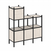 Loft Прямой стеллаж наборный VR.L-13 Денвер светлый/Чёрный металл 1278*446*1458 Loft Прямой стеллаж наборный VR.L-13 Денвер светлый/Чёрный металл 1278*446*1458