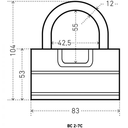 Замок навесной_УЗК АЛЛЮР ВС2-7С d=12мм