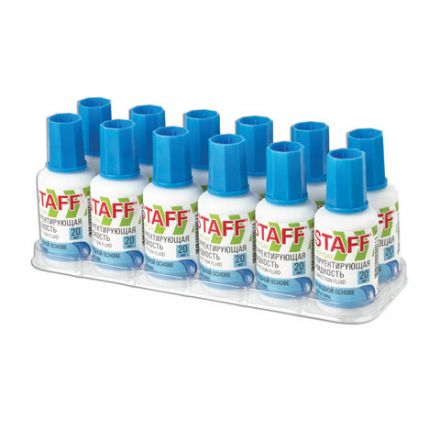 Корректирующая жидкость STAFF "EVERYDAY" на водной основе, 20 мл, с кисточкой, 228642 Корректирующая жидкость STAFF "EVERYDAY" на водной основе, 20 мл, с кисточкой, 228642