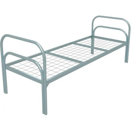 Кровать CAM_металлическая одноярус Хард+2 900х1900,сет100х50,дв.ножка,2пере
