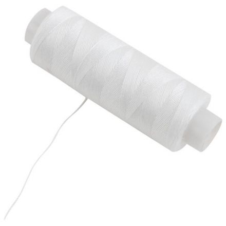 Нитки швейные 40 ЛШ, 200 м, полиэстер, НАБОР 20 шт., белые, в ПОДАРОК иглы, DEVELIA (Девелиа), 609621