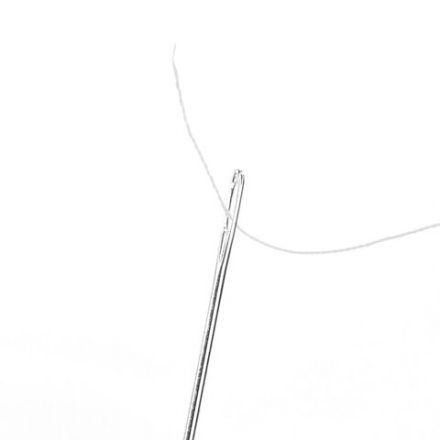 Нитки швейные 40 ЛШ, 200 м, полиэстер, НАБОР 20 шт., белые, в ПОДАРОК иглы, DEVELIA (Девелиа), 609621