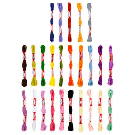 Нитки для вышивания (мулине), набор 25 цветов, 10 м, хлопок, DEVELIA (Девелиа), 665678