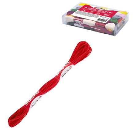 Нитки для вышивания (мулине), набор 25 цветов, 10 м, хлопок, DEVELIA (Девелиа), 665678