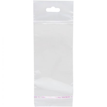 Пакет БОПП 70х120мм +30мм клапан со скотчем, европодвес 25 мкм 100 шт/уп