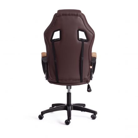 Кресло DRIVER (22) кож/зам/ткань, коричневый/бронза, 36-36/TW-21