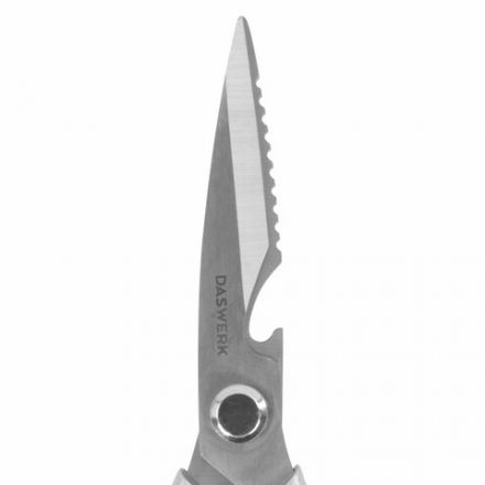Ножницы кухонные DASWERK (ДАСВЕРК), 210 мм, с открывашкой, зазубренные, металлические ручки, 608901 Ножницы кухонные DASWERK (ДАСВЕРК), 210 мм, с открывашкой, зазубренные, металлические ручки, 608901