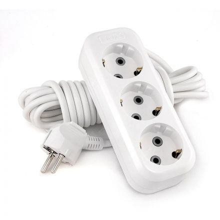 Удлинитель Lux 3 розетки 5 метров с заземлением