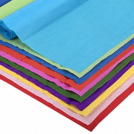 Бумага гофрированная/креповая, 32 г/м2, 50х250 см, НАБОР 10 рулонов, яркие цвета, BRAUBERG, 112556