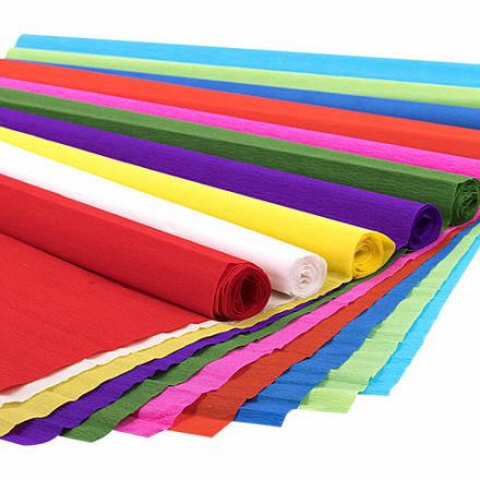 Бумага гофрированная/креповая, 32 г/м2, 50х250 см, НАБОР 10 рулонов, яркие цвета, BRAUBERG, 112556