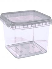 Ведро 1,15л. квадратное, с бесцветной крышкой, без ручки  бесцветное