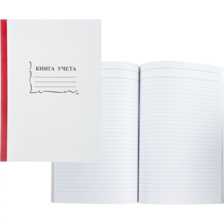 Книга учета бухгалтерская офсет А4 96 листов в линейку на скрепке (обложка - картон)