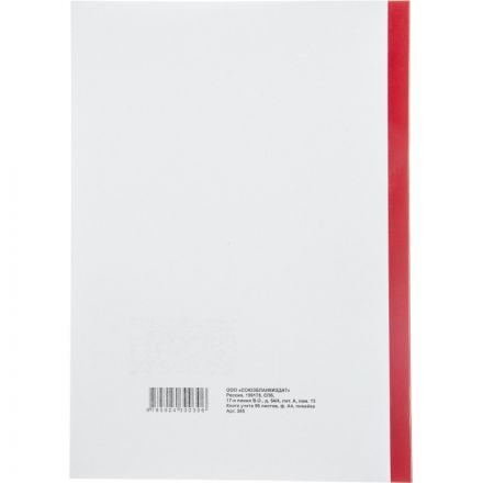 Книга учета бухгалтерская офсет А4 96 листов в линейку на скрепке (обложка - картон)