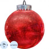 Шар 240мм, с глиттером лакированный (красный), 513434