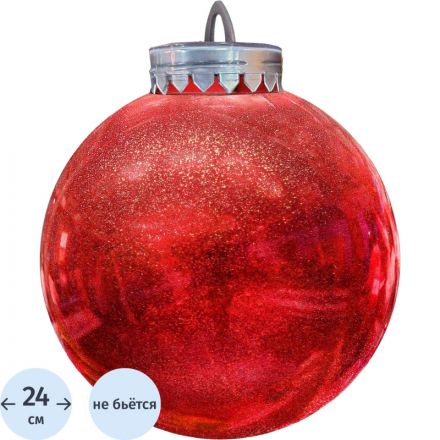 Шар 240мм, с глиттером лакированный (красный), 513434 Шар 240мм, с глиттером лакированный (красный), 513434