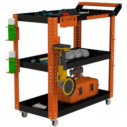 Тележка инструментальная Metalex Тип 1 700х450х950 3 полки (оранжево-чер.)