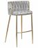 Стул барный DOBRIN EMMA GOLD, светло-серый велюр (135-37)