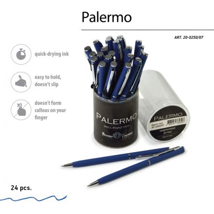 Ручка шариковая автоматическая PALERMO син.мет.корп, 0,7мм синяя 20-0250/07 Ручка шариковая автоматическая PALERMO син.мет.корп, 0,7мм синяя 20-0250/07
