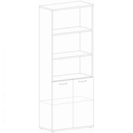 Шкаф SH_Unica   полузакрытый F6H-01 (351867) бук/серый