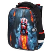 Ранец BRAUBERG PREMIUM, 2 отделения, с брелоком, "Foggy car", 3D-панель, 38х29х16 см, 273103