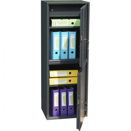 Шкаф для бумаг металлический Комус Мебель Cobalt TSL-127/2M, 340х460х1272мм