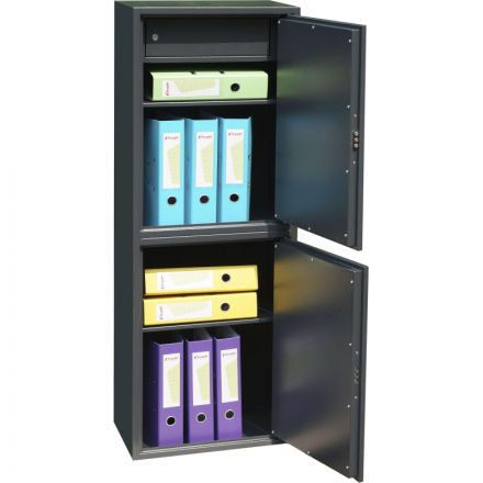 Шкаф для бумаг металлический Комус Мебель Cobalt TSL-127/2M, 340х460х1272мм