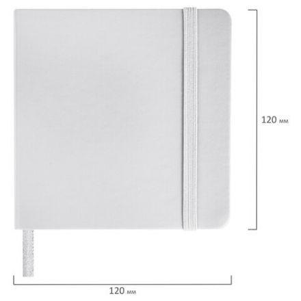 Скетчбук, слоновая кость 140 г/м2 120х120 мм, 80 л., КОЖЗАМ, резинка, BRAUBERG ART CLASSIC, белый, 113189 Скетчбук, слоновая кость 140 г/м2 120х120 мм, 80 л., КОЖЗАМ, резинка, BRAUBERG ART CLASSIC, белый, 113189