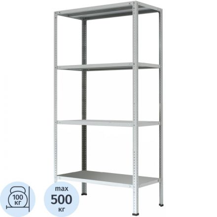 Стеллаж металлический P_МС-1864 с 4-мя полками 1000х600х1800 Стеллаж металлический P_МС-1864 с 4-мя полками 1000х600х1800